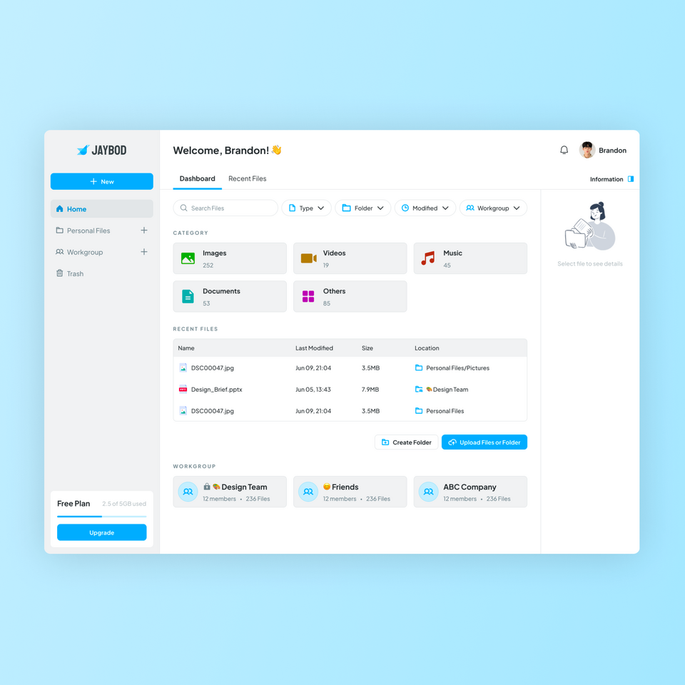 Case Study - Web (Under Construction) Workgroup Feature Design for Cloud Storage Provider | UI/UX Case Study &amp; Logo Design
